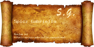 Spicz Gabriella névjegykártya